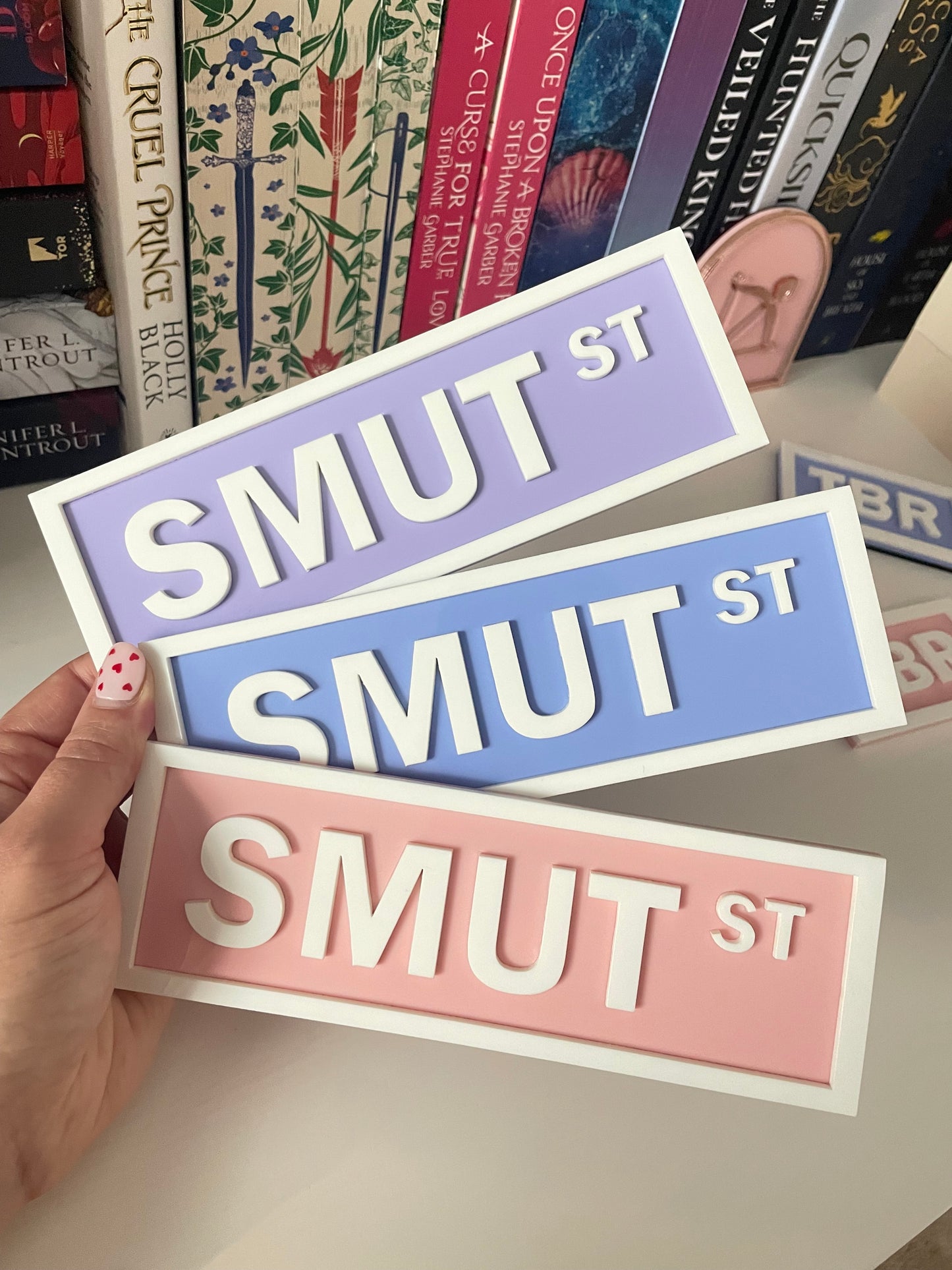 Book Shelf Street Signs WHITE TEXT