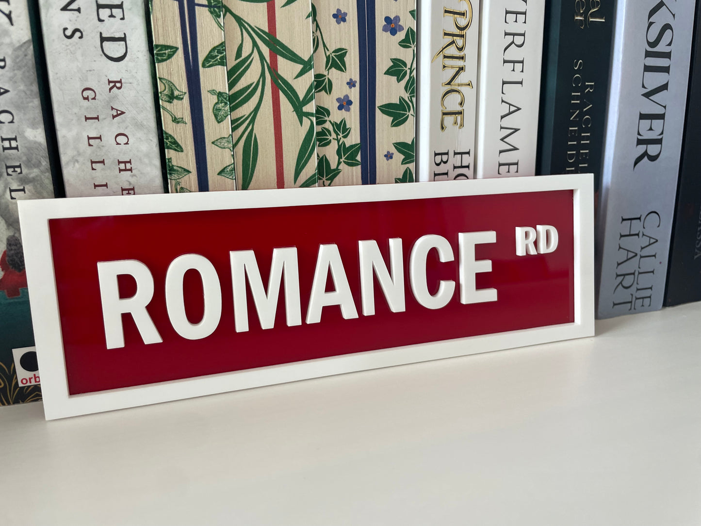 Book Shelf Street Signs WHITE TEXT