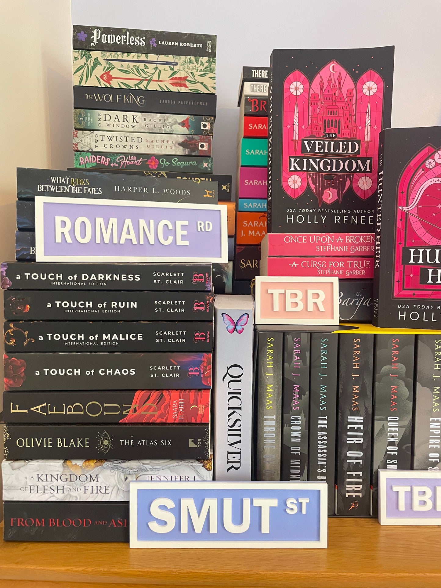 Book Shelf Street Signs WHITE TEXT