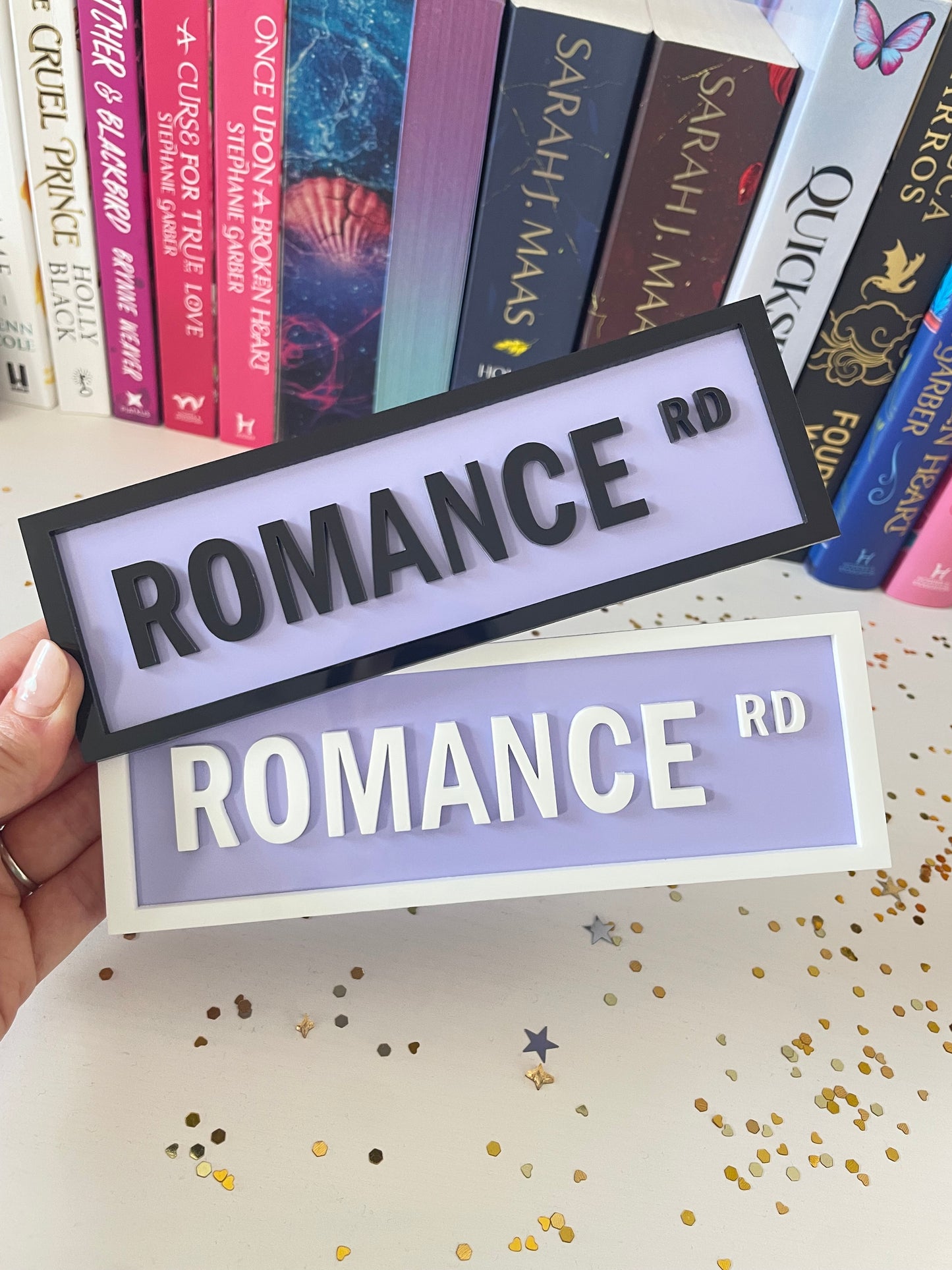 BLACK TEXT Book Shelf Street Signs
