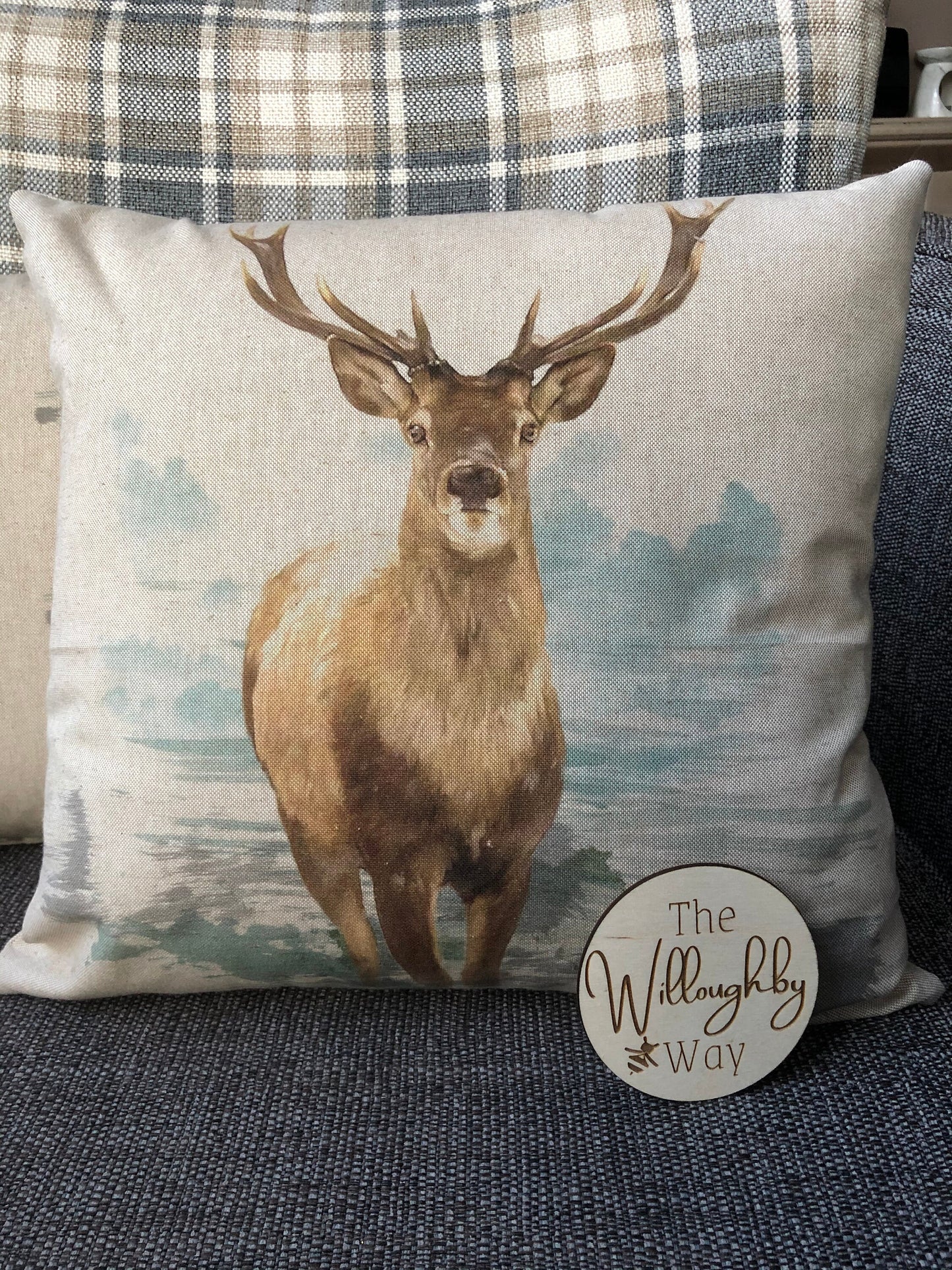 Stag Cushion Deer Country Pillow