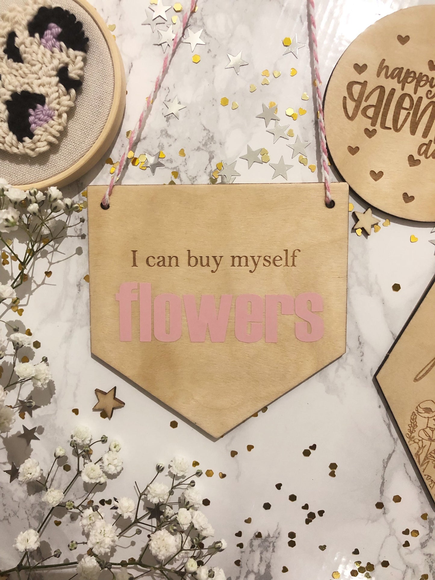 'I can buy myself flowers' decorations